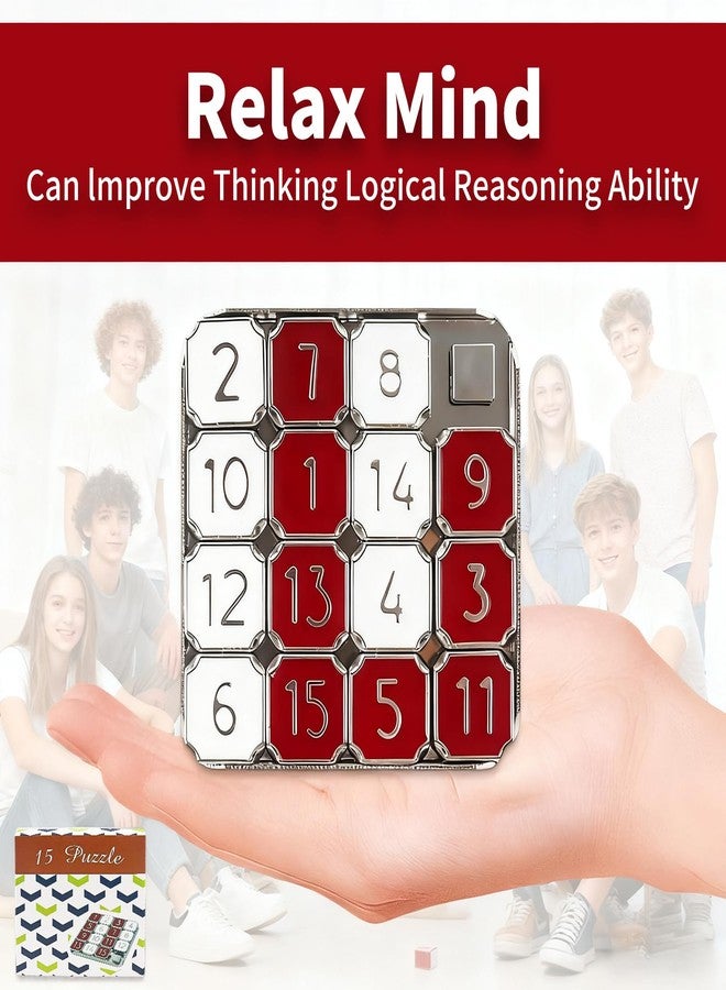 rytopt Slide Puzzle, Number Puzzle for Adult, Red and White Number Sliding Educational Learning Games - Image 5